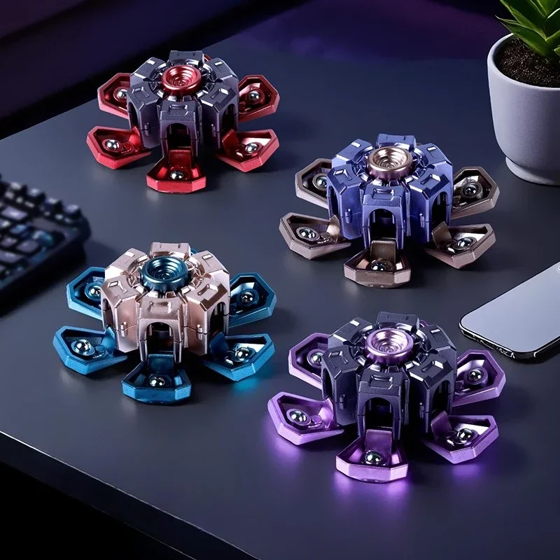 Nuevas cuentas de acero Fidget Spinner deformación rotacional Spinner de mano rompecabezas juguetes para aliviar el estrés para adultos EDC regalos de oficina