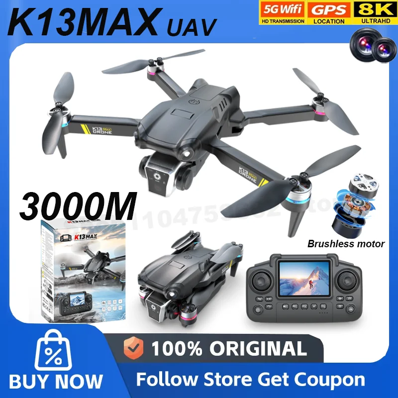 Dron K13 MAX 8K con cámara Dual HD 5G Profesional inteligente para evitar obstáculos FPV WIFI Motor sin escobillas cuadricóptero aéreo juguete para regalo